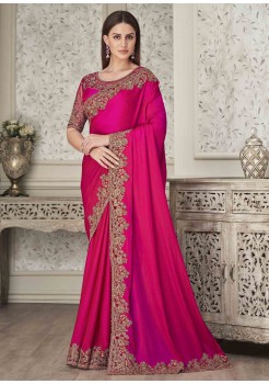 Pink Silk Designer Saree